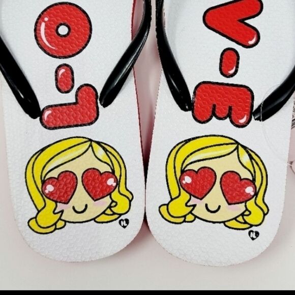 Harajuku lovers Gwen Stefani flip flops LOVE - Picture 2 of 3